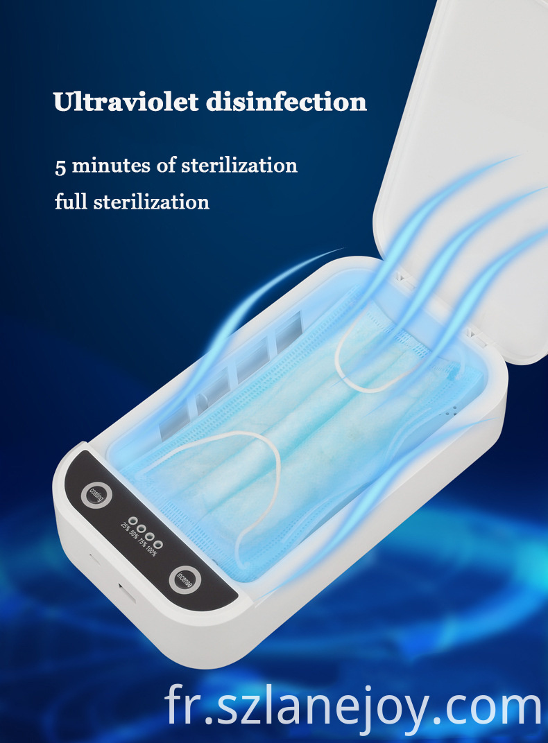 Masque facial montre désinfectant désinfecteur boîte de stérilisateur portable à lumière UV pour téléphone portable